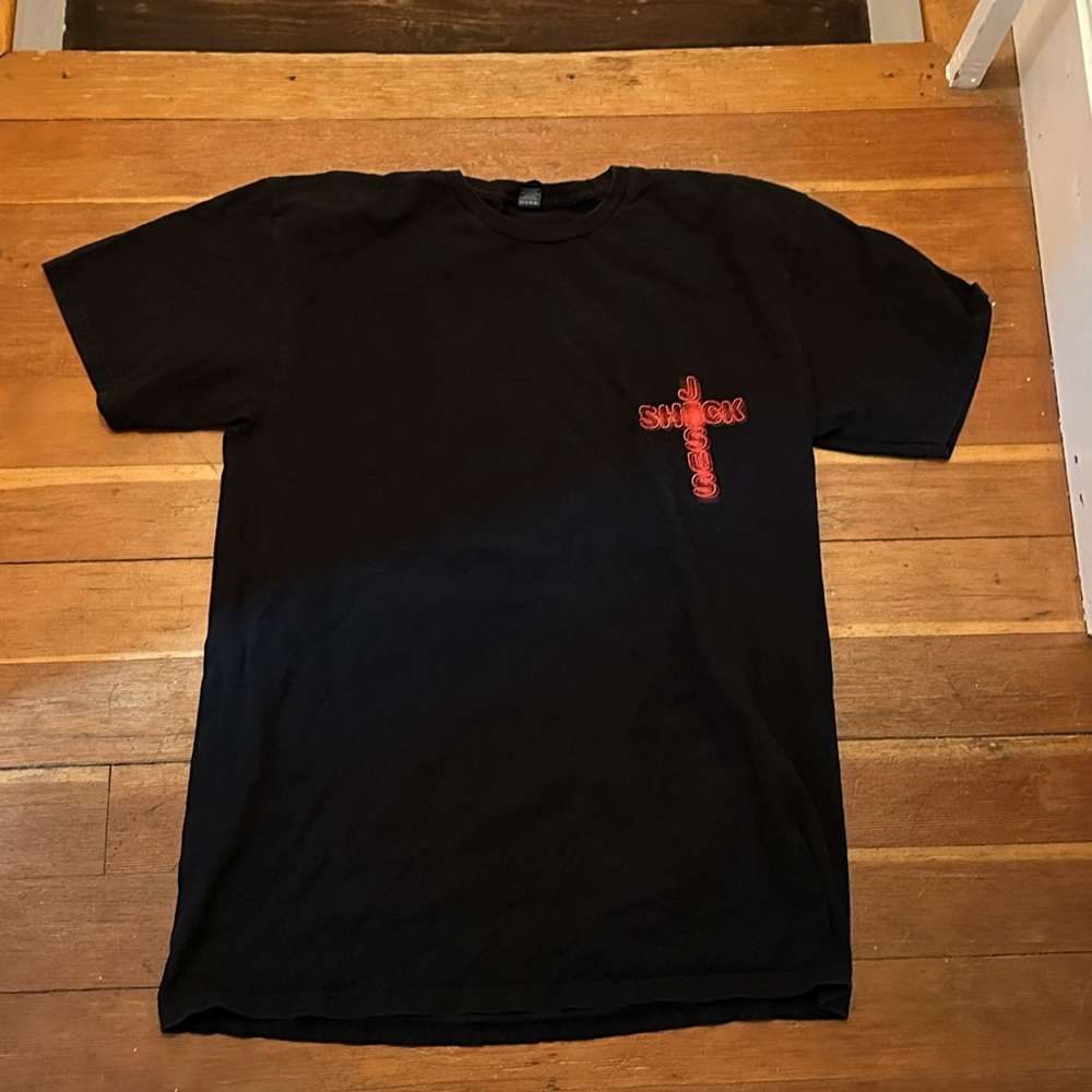 Tultex Black and Red Short Sleeve Tee